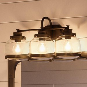 Urban Ambiance Luxury Luxe Industrial Bathroom Vanity Light,  11.25"H x 26"W,  Olde Bronze Finish, UHP2539 - 1 of 4
