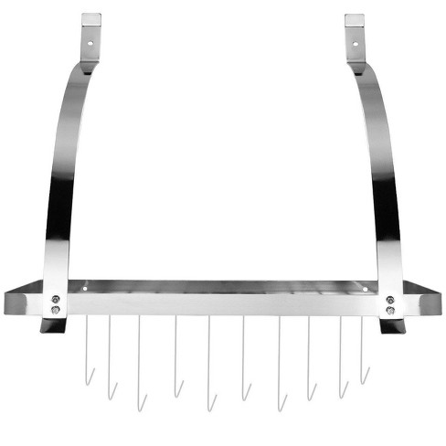 Sorbus Decorative Wall Mount Pot Rack with Hooks Bronze 