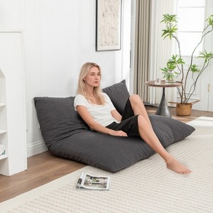Airsurfer Large Charcoal Gray Floor Cushion Contemporary Relaxation Floor Cushion Versatile Seating for Living Room or Meditation Space - 1 of 4