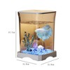 High-Transparency Fish Tanks, Mini Desktop Rectangular Fish Tank with Top Feeding Hole Built-in Bottom Light, Compact Tank Decoration - 3 of 4