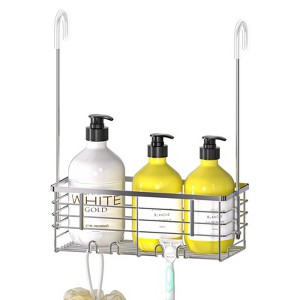 Aoibox Hanging Shower Organizer with Hooks Over the Door, Bathroom Caddy and Basket for Shower Essentials Storage - 1 of 4