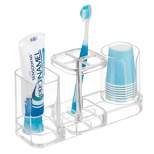 mDesign Plastic Bathroom Countertop Toothbrush Storage Organizer Stand
