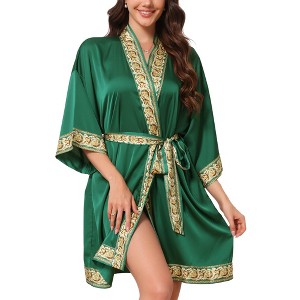 green satin dressing gown Emerald Green Bridal Robe Long Satin Kimono Maxi Bridesmaid Dressing Gown  Bridal Shower Gift for Sister Bachelorette Party Robes for Women