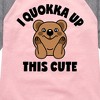 Girls' - Instant Message - I Quokka Up This Cute Shirt Tail Raglan Graphic T-shirt - 2 of 4