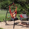 Sunnydaze Double Cushion Hanging Rope Hammock Chair with X-Stand for Backyard and Patio - 250 lb Weight Capacity - Sunset - 2 of 4