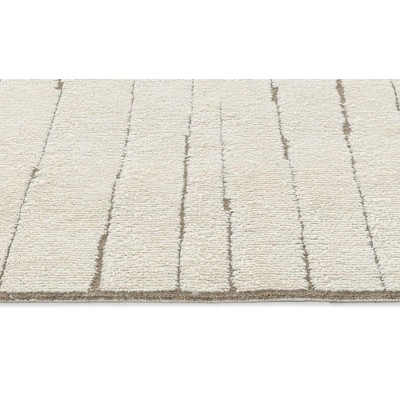 Ivory and Taupe Hand-Tufted Wool Runner Rug