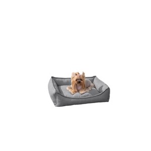 Arlee Home & Pet Cresent Lounger Orthopedic Eco-Friendly Memory Foam Dog Bolster Bed - Gray - S - 1 of 4