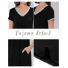 cheibear Women's Soft V-Neck Summer Pajama Lounge Dress with Pockets Nightgowns - 4 of 4