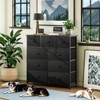 SKRAN Grid Cabinet Fabric Storage Tower with 9 Drawers For Bedroom,Tall Chest Organizer Unit With Fabric Bins, Steel Frame, Wood Top - 2 of 4