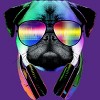 Women's Design By Humans Rainbow Disco Pug By clingcling Racerback Tank Top - 2 of 3