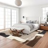 Washable Area Rug Modern Rug Non Slip Rug Low Pile Rugs Color Block Patchwork Throw Rug Foldable Indoor Carpet for Living Room Bedroom - 4 of 4