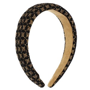 Unique Bargains Women's Tweed Padded Fashion Hairband Non Slip Knitted Check Pattern 1 Pc - 1 of 4