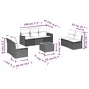 vidaXL Patio Sofa Set with Cushions Outdoor Furniture 8 Piece Poly Rattan - Black and Cream - 3 of 4