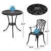 3-Piece Outdoor Bistro Set, Cast Aluminum Chairs & Table with Umbrella Hole, Adjustable Feet for Garden - 3 of 4