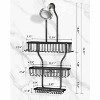 Aoibox Shower Caddy Hanging Organizer with Soap Basket & 6 Hooks, Rustproof Aluminum Over Showerhead Storage for Bathroom Essentials - 2 of 4