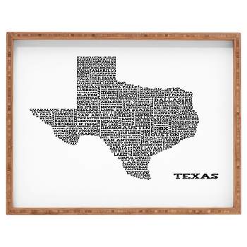 Restudio Designs Texas Map Rectangle Tray - Orange - Deny Designs