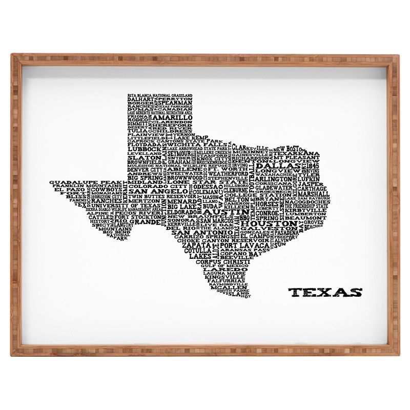 Restudio Designs Texas Map Rectangle Tray - Orange - Deny Designs, 1 of 7