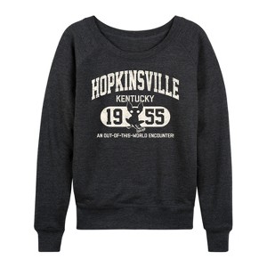 Women's - Instant Message - Hopkinsville Kentucky Lightweight French Terry Wide Neck Long Sleeve Graphic Shirt - 1 of 4