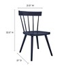 Modway Sutter Modern Farmhouse Wood Dining Chair in Midnight Blue 21 x 21.5 x 32.5 – Rustic Slatted Back Chair for Kitchen or Dining - 3 of 4