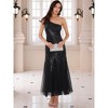 INSPIRE CHIC Women's Sequin Maxi One Shoulder Mermaid Prom Evening Wedding Cocktail Dress - 3 of 4