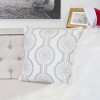TopComfy Support Pillow White Holiday Embroidered Velvet Throw Pillow with Insert for Seasonal Decor, White, 17"*17"*10" - 3 of 4