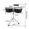 SEVOBAL Drum and Percussion Accessories, 13" and 14" Timbales Set with Stand and Cowbell for Live Performance and Practice, Black, 30.71"*19.69"*7.87" - 4 of 4
