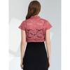 INSPIRE CHIC Women's Elegant Short Sleeve Sheer Floral Lace Shrug - 3 of 4