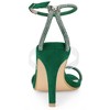 Allegra K Women's Square Toe Rhinestone Adjustable Ankle Strap Stiletto Heels Sandal - 3 of 4