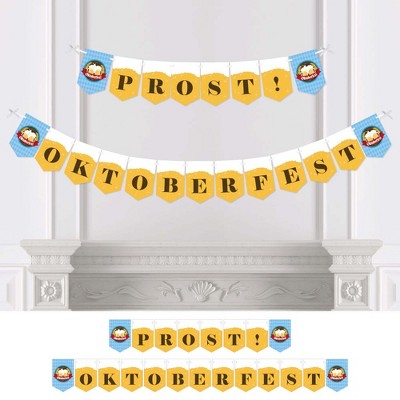 Big Dot of Happiness Oktoberfest - Beer Festival Bunting Banner - Party Decorations - Prost Oktoberfest