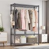 Cesicia 3-Tier Rolling Clothes Rack with 1 Rod & 8 Hooks - 4 of 4