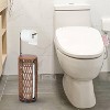 VYNXARIA Freestanding Toilet Paper Holder with Storage,Handmade Woven Toilet Paper Roll Holder Stand,Rattan Sturdy Bathroom Decor Farmhouse,Coffee - 3 of 4