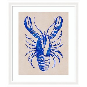 Kate and Laurel Framed Art Lobster by Nikita Jariwala, 23x27, Oliver White Narrow - 1 of 4