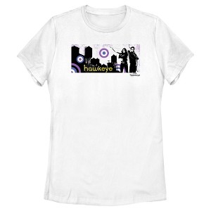 Women's Marvel Hawkeye Cityscape T-Shirt - 1 of 4