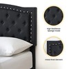 Full Bed Frame with Adjustable Headboard, Platform Bed Frame with Button-Tufted Headboard - 3 of 4