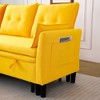 78.35" Cotton-Linen L-Shaped Reversible Chaise Sectional Sofa with Storage, 5 Pillows - 4 of 4