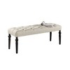 Okak Elegant Tufted Button Ottoman Bench with Wooden Turned Legs,Upholstered Shoe Bench Dining Bench for Living Room,Entryway - 2 of 4