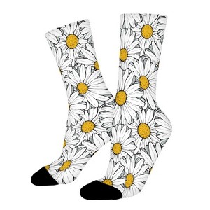 Beautiful Flowers Women Printed Crew Socks Funny Funky Socks Soft Polyester Novelty Gifts for Artists Men - 1 of 4