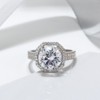 Halo Bridal Engagement Ring for Women 4 CT CZ Sterling Silver Ginger Lyne Collection - 2 of 4