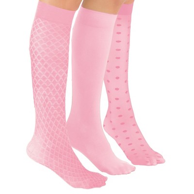 Collections Etc Stylish & Comfortable 15-20mmHg Compression Knee High Stockings, 3 Pairs - Made in USA