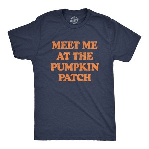 Mens Meet Me At The Pumpkin Patch T Shirt Funny Halloween Fall Season Lovers Tee For Guys - Crazy Dog Men's T Shirt - 1 of 4