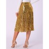 INSPIRE CHIC Women's Sequin Sparkly High Waist Glitter Cocktail Party Midi Skirt - 4 of 4
