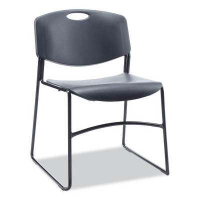 Alera Alera Resin Stacking Chair, Supports Up to 275 lb, 18.50" Seat Height, Black Seat, Black Back, Black Base, 4/Carton
