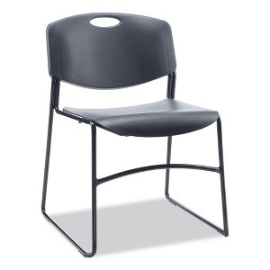 Alera Alera Resin Stacking Chair, Supports Up to 275 lb, 18.50" Seat Height, Black Seat, Black Back, Black Base, 4/Carton - 1 of 4