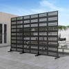Lirago Metal Outdoor Privacy Screen Freestanding Patio Decorative Screens 72"x35" Black - 2 of 4