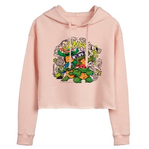 Women's - Teenage Mutant Ninja Turtles Mutant Mayhem - Mm Sketchy Cropped Graphic Hoodie - 1 of 2