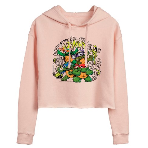 Women's - Teenage Mutant Ninja Turtles Mutant Mayhem - Mm Sketchy Cropped Graphic Hoodie - image 1 of 2