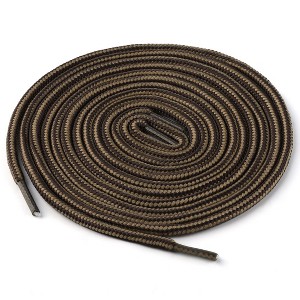 Elerevyo Round Rope Dual Colored Striped 0.2" Thick Boot Sneakers Shoelace 3 Pairs - 1 of 4