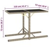 vidaXL Patio Table Patio Garden Table for Picnic with Glass Top PE Rattan Beige - 4 of 4