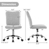 Costway Armless Faux Fur Leisure Office Chair Adjustable Swivel Task Chair - 3 of 4