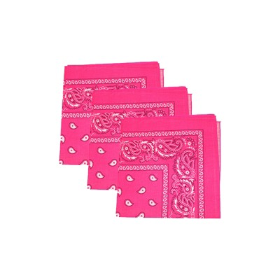 Mechaly Paisley 100% Cotton Bandanas - 3 Pack - Neon Pink - One Size ...